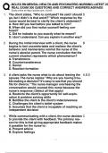 NCLEX RN MENTAL HEALTH AND PSYCHIATRIC NURSING LATEST 2024  REAL EXAM 300 QUESTIONS AND CORRECT ANSWERS&vert;AGRADE