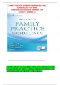  FAMILY PRACTICE GUIDELINES 5TH EDITION CASH GLASS MULLEN TEST &vert; COMPLETE QUESTIONS AND ANSWERS 100&percnt; CORRECT&vert; GRADED A&plus;