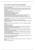 BIO 2 EXAM 2 QUESTIONS AND ANSWERS