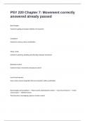 PSY 220 Chapter 7&colon; Movement correctly answered already passed