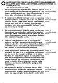 SOCS 350 WEEK 8 FINAL EXAM &lpar;2 LATEST VERSIONS&rpar; 2024-2025  REAL EXAM QUESTIONS AND CORRECT ANSWERS&lpar;VERIFIED ANSWERS&rpar;&vert;AGRADE