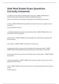 Utah Real Estate Exam Questions Correctly Answered&period;