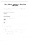 RMLO National Test Review- Questions  & Answers 