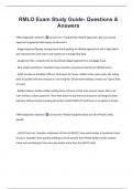 RMLO Exam Study Guide- Questions &  Answers 