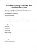 SAFE Mortgage Loan Originator Test  Questions & Answers