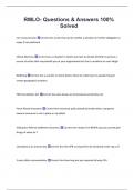 RMLO- Questions & Answers 100&percnt;  Solved 