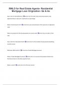 RMLO for Real Estate Agents- Residential  Mortgage Loan Origination- Qs & As