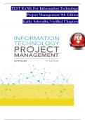 TEST BANK For Information Technology Project Management 9th Edition by Kathy Schwalbe&comma; Verified Chapters 1 - 13&comma; Complete Newest Version