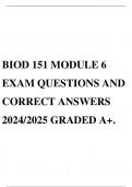 BIOD 151 MODULE 6 EXAM QUESTIONS AND CORRECT ANSWERS 2024&sol;2025 GRADED A&plus;&period;