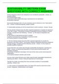 SUSTAINABILITY MIDTERM EXAM QUESTIONS WITH CORRECT ANSWERS