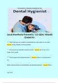 Local Anesthesia Prometric&sol; 115 Q&A&sol; Already Graded A&plus;&period; 