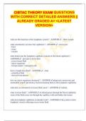 CIBTAC THEORY EXAM QUESTIONS  WITH CORRECT DETAILED ANSWERS &vert;&vert;  ALREADY GRADED A&plus; <LATEST  VERSION>   