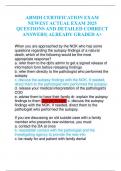 ABMDI CERTIFICATION EXAM NEWEST ACTUAL EXAM 2025 QUESTIONS AND DETAILED CORRECT ANSWERS&vert; ALREADY GRADED A&plus;