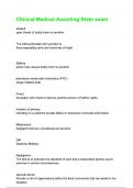 Clinical Medical Assisting State exam Questions and Answers 