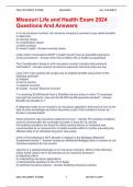 Missouri Life and HealthExam2024Questions And Answers