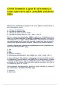 CH 64 Systemic Lupus Erythematosus exam questions with complete solutions 2024