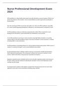 Nurse Professional Development exam 2024&sol;2025  with 100&percnt; correct answers