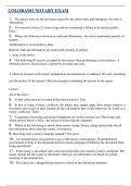 COLORADO NOTARY EXAM &lpar; LATEST 2024 &sol; 2025 &rpar; ACTUAL QUESTIONS AND ANSWERS 100&percnt; CORRECT