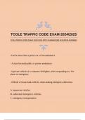 TCOLE TRAFFIC CODE EXAM 20242025 WITH GUARANTEED ACCURATE ANSWERS