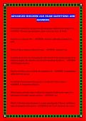 ALL ADVANCED BIOCHEMISTRY PACKAGED EXAM QUESTIONS AND 100&percnt; VERIFIED ANSWERS ALREADY PASSED &excl;&excl;&excl;&excl;&excl;&excl;&excl;