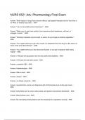 NURS 6521 Adv&period; Pharmacology Final Exam &ndash; QUESTION AND ANSWERS &vert; LATEST UPDATE