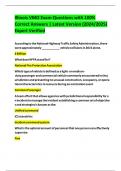 Illinois VMO Exam Questions with 100&percnt; Correct Answers &vert; Latest Version &lpar;2024&sol;2025&rpar; Expert Verified