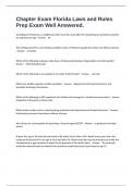 Chapter Exam Florida Laws and Rules Prep Exam Well Answered&period;