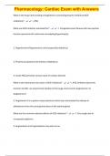Pharmacology&colon; Cardiac Exam with Answers