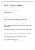 EXAM 2 worksheet - patho 2025&sol;2026 Questions And Verified Answers 