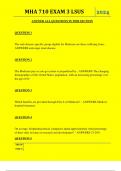 MHA 710 EXAM 3 LSUS QUESTIONS AND ANSWERS 2024