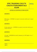  EPIC TRAINING COG170 COGITO FUNDAMENTALS EXAM   QUESTIONS AND ANSWERS 2024