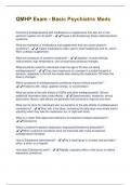 QMHP Exam - Basic Psychiatric Meds &lpar;2025 &rpar;Latest Questions With Passed Solutions&excl;&excl;