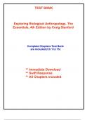 Test Bank for Exploring Biological Anthropology&comma; The Essentials&comma; 4th Edition by Stanford &lpar;All Chapters included&rpar;