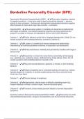 Borderline Personality Disorder &lpar;BPD&rpar; Questions and Answers Fully Solved 100&percnt;