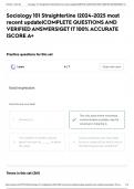 Sociology 101 Straighterline &vert;2024-2025 most recent update&vert;COMPLETE QUESTIONS AND VERIFIED ANSWERS&vert;GET IT 100&percnt; ACCURATE &vert;SCORE A&plus;