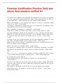 Foreman Certification Practice Test&vert; questions And answers verified A&plus;