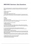 WEB WOC Seminars&colon; Quiz QUESTIONS AND CORRECT DETAILED ANSWERS WITH RATIONALES 2025&sol;2026 &lpar;VERIFIED ANSWERS&rpar; &vert;ALREADY GRADED A&plus;