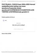STAT PEARLS- CHSOS Exam &vert;2024-2025 Newest update&vert;Recently testing real exam questions&sol;frequently tested questions&vert;COMPREHENSIVE QUESTIONS AND VERIFIED ANSWERS&vert;already graded A&plus;