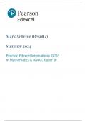 Pearson Edexcel International GCSE In Mathematics A &lpar;4MA1&rpar; Paper 1F  Mark Scheme 