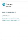 Pearson Edexcel International GCSE In Mathematics A &lpar;4MA1&rpar; Paper 1HR  Mark Scheme  