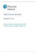 Pearson Edexcel International GCSE In Mathematics A &lpar;4MA1&rpar; Paper 2F  Mark Scheme