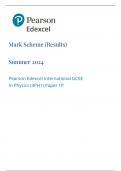 Pearson Edexcel International GCSE In Physics &lpar;4PH1&rpar; Paper 1P Mark Scheme  Summer 2024  