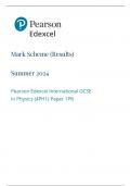 Pearson Edexcel International GCSE In Physics &lpar;4PH1&rpar; Paper 1PR  Mark Scheme  Summer 2024 