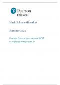 Pearson Edexcel International GCSE In Physics &lpar;4PH1&rpar; Paper 2P Mark Scheme Summer 2024  