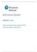 Pearson Edexcel International GCSE In Physics &lpar;4PH1&rpar; Paper 1P &comma;1PR and 2P &comma; 2PR Mark Scheme Summer 2024