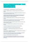 Business Relationship Manager - Study Guide QUESTIONS & ANSWERS&lpar;RATED A&rpar;