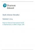 Pearson Edexcel International GCSE In Mathematics A &lpar;4MA1&rpar; Paper 2HR   Mark Scheme