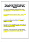 FLORIDA 240 LICENSE EXAM NEWEST EXAM &vert; QUESTIONS AND CORRECT ANSWERS &vert; GRADED A&plus; &vert; VERIFIED ANSWERS &vert; LATEST VERSION