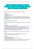 2024 FLORIDA HEALTH&comma; LIFE & ANNUITY END OF COURSE EXAM 1 WITH CORRECT ANSWERS