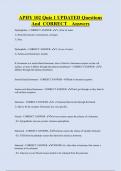 APHY 102  Bundled Exam Questions WITH  CORRECT Answers